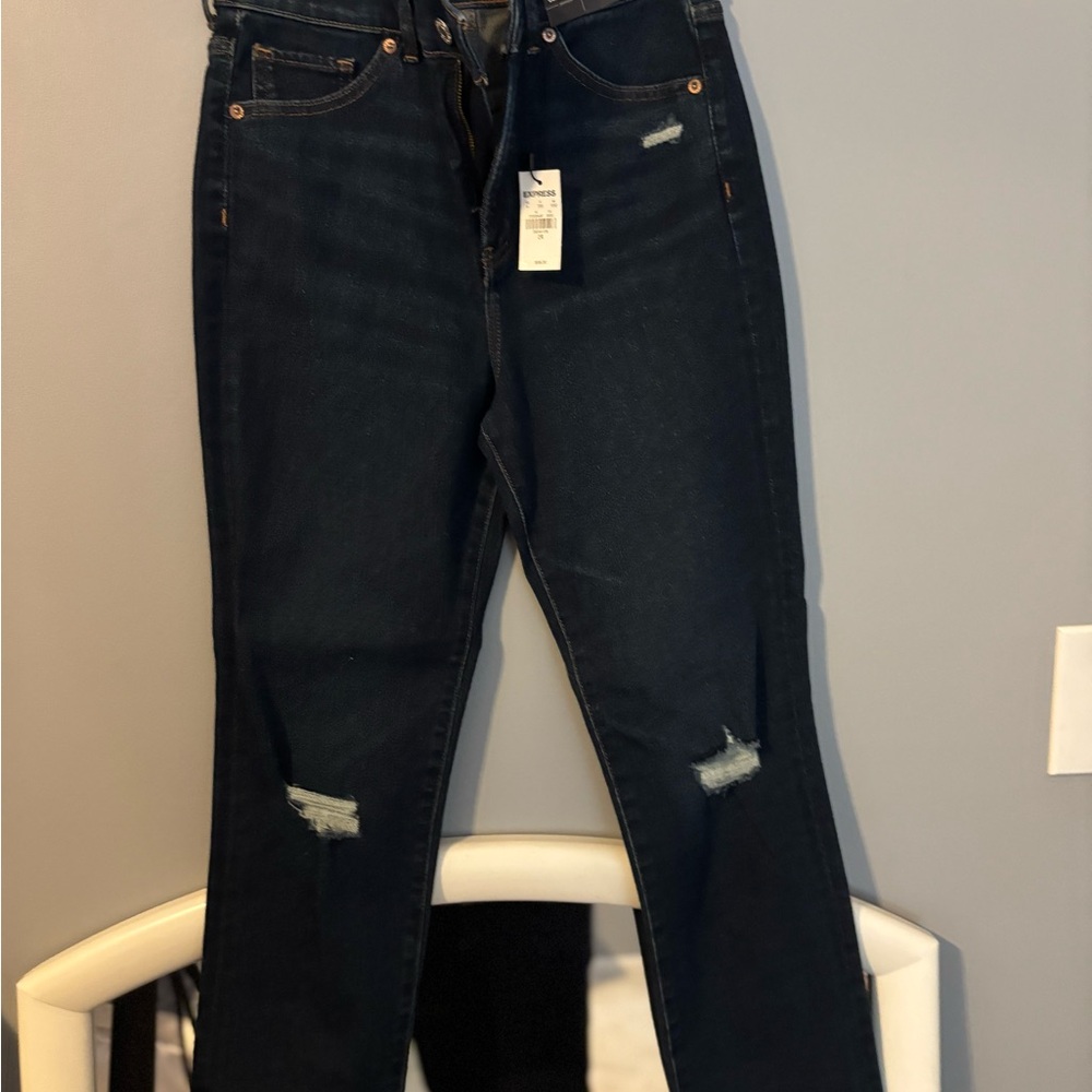 EXPRESS Women's Distressed Black Jeans